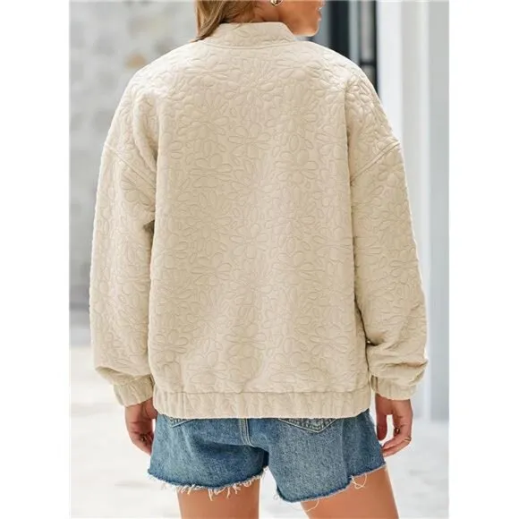 Bomber Jackets for Women Spring Fashion 2025 Cute Jacquard Coats