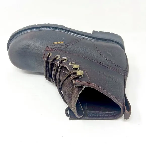 Bonanza Mens 6&quot; Round Steel Toe Waterproof Brown Leather Boots
