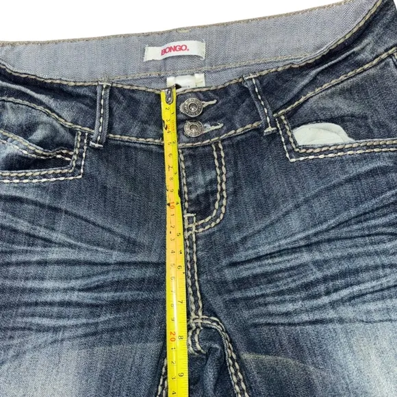 Bongo Y2K Lowrise Flared Embroidered Jeans Womens 7 Western Preppy Vintage Jewel