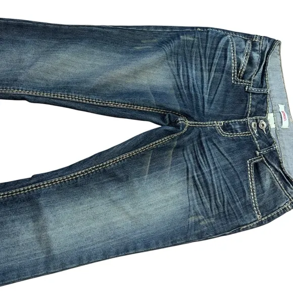 Bongo Y2K Lowrise Flared Embroidered Jeans Womens 7 Western Preppy Vintage Jewel