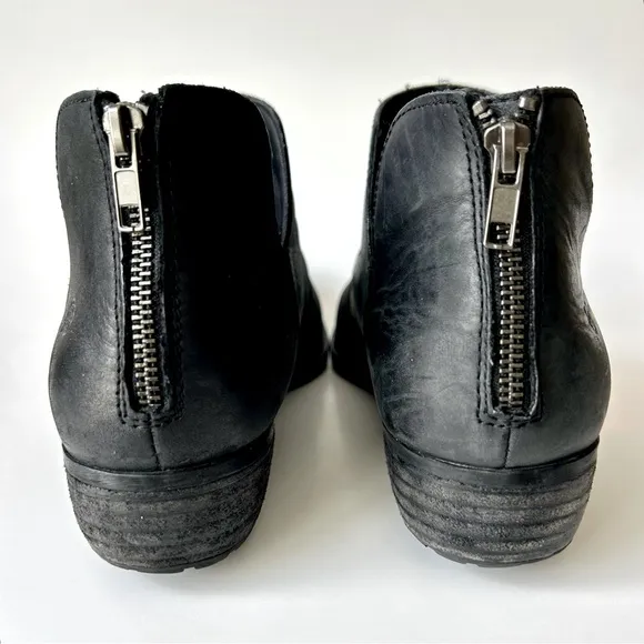 Born Kerri Black Distressed Leather Ankle Boots Booties Size 11