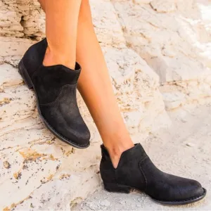 Born Kerri Black Distressed Leather Ankle Boots Booties Size 11