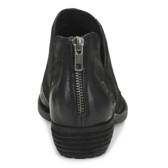 Born Kerri Black Distressed Leather Ankle Boots Booties Size 11