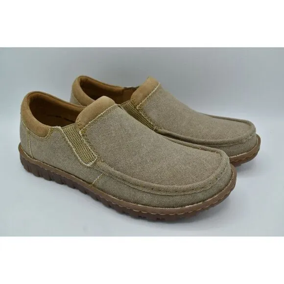 Born Mens Size 9 Gudmund Natural Canvas Slip On Loafers Shoes