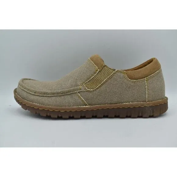 Born Mens Size 9 Gudmund Natural Canvas Slip On Loafers Shoes