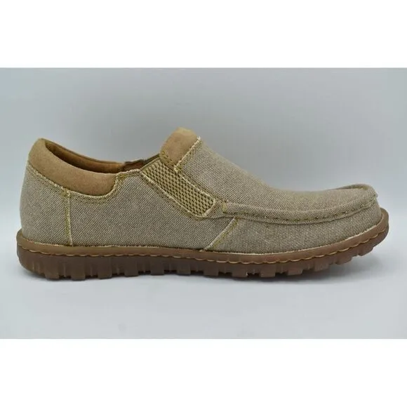 Born Mens Size 9 Gudmund Natural Canvas Slip On Loafers Shoes