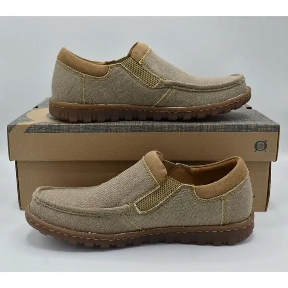 Born Mens Size 9 Gudmund Natural Canvas Slip On Loafers Shoes