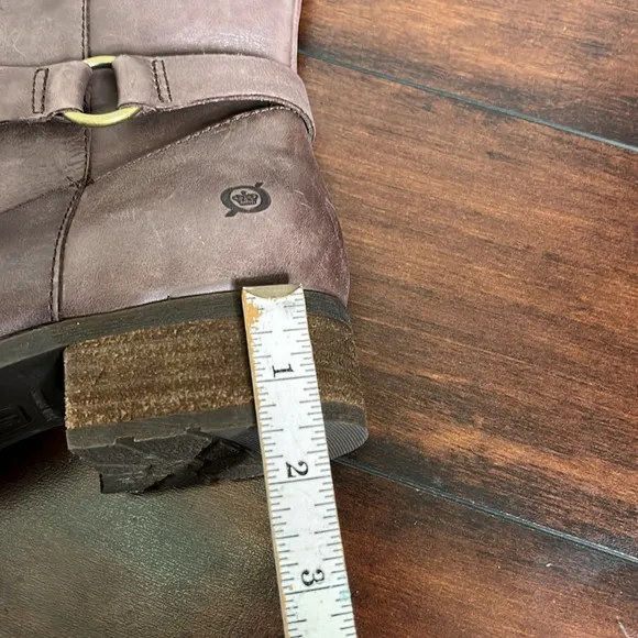 Born Saddler Tall Riding Boots Women's 10 M Taupe Distressed New Preppy …