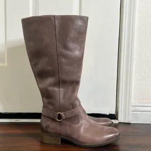 Born Saddler Tall Riding Boots Women's 10 M Taupe Distressed New Preppy …