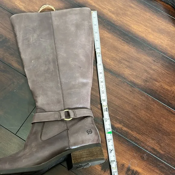 Born Saddler Tall Riding Boots Women's 10 M Taupe Distressed New Preppy …