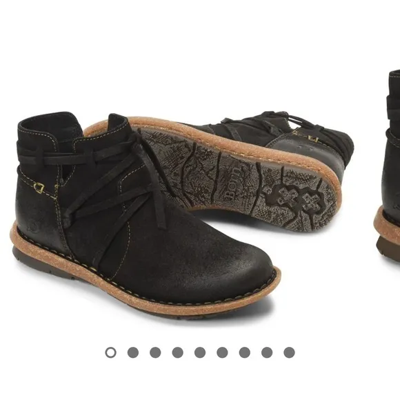 Born Tarkiln Black Distressed Ankle Boots