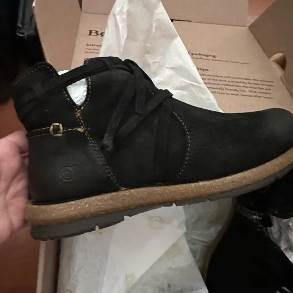 Born Tarkiln Black Distressed Ankle Boots