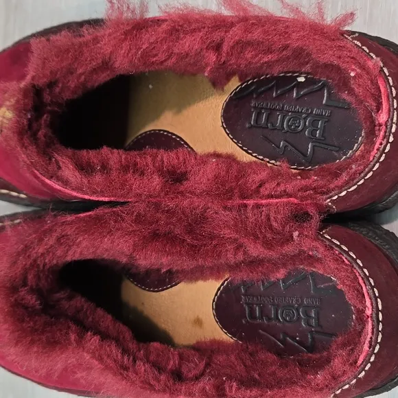 Born Women Fur-Lined Clog Slip On Shoes Slide Sz 9