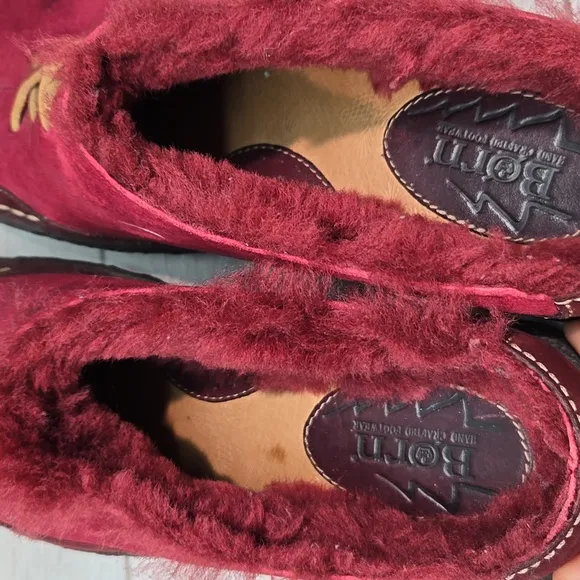 Born Women Fur-Lined Clog Slip On Shoes Slide Sz 9