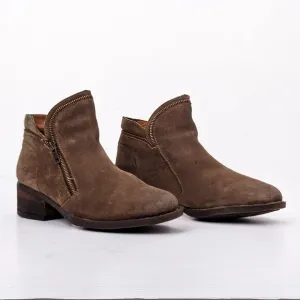 Born Women Malta II Brown Distressed Suede Zip Ankle Boots sz 7.5