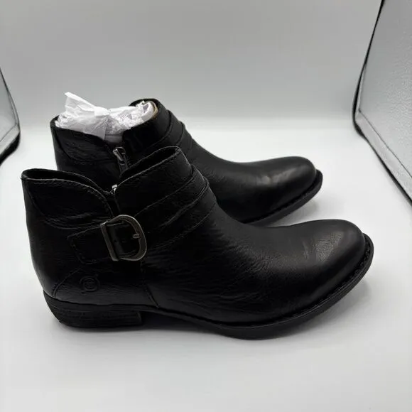 Born Women's Kati Block Heel Leather Boot Black‎ Women’s 6.5 Biker Outdoor
