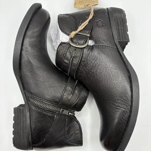 Born Women's Kati Block Heel Leather Boot Black‎ Women’s 6.5 Biker Outdoor