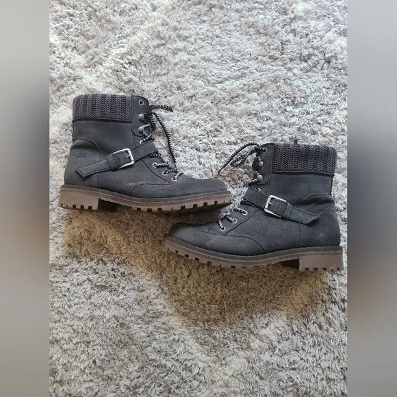 Bos &amp; Co Colony Women's Waterproof Gray Suede Boots Size 41 Hiking Winter