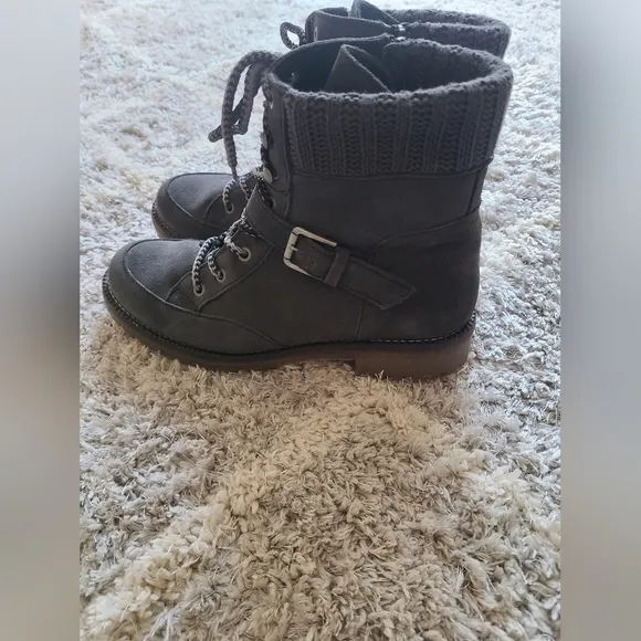 Bos &amp; Co Colony Women's Waterproof Gray Suede Boots Size 41 Hiking Winter
