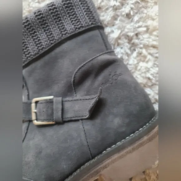 Bos &amp; Co Colony Women's Waterproof Gray Suede Boots Size 41 Hiking Winter