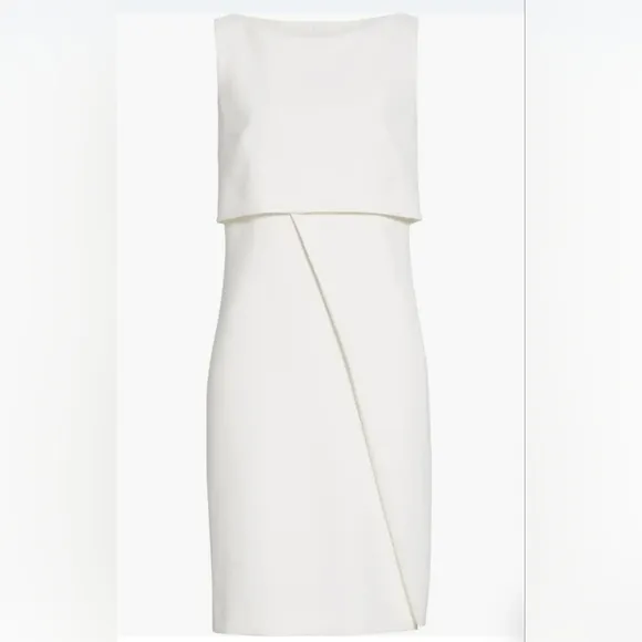 BOSS Danita Faux Wrap Ponte Sheath Dress
