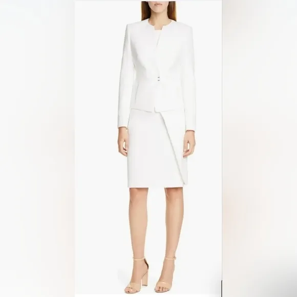 BOSS Danita Faux Wrap Ponte Sheath Dress