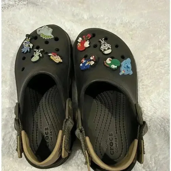 Boys Crocs Iconic Classic Comfort Youth‎ Size 4 Black Shoes
