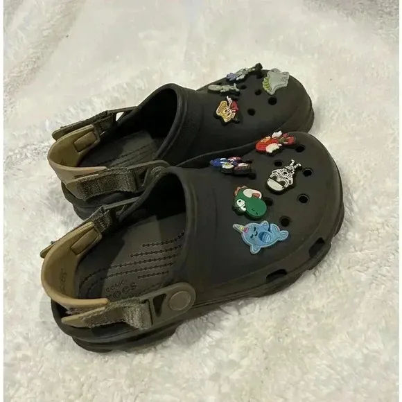 Boys Crocs Iconic Classic Comfort Youth‎ Size 4 Black Shoes
