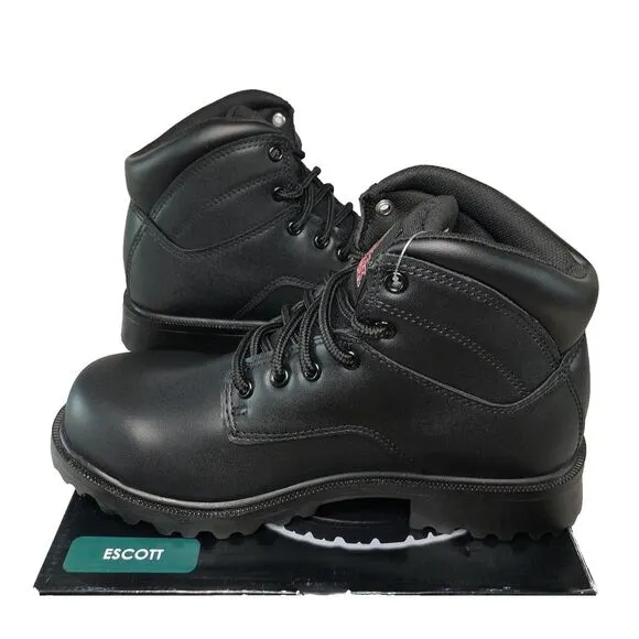 Brahma Escott Men's Soft Toe 6&quot; Black Work Boot Slip &amp; Oil Resistant Size 8.5W