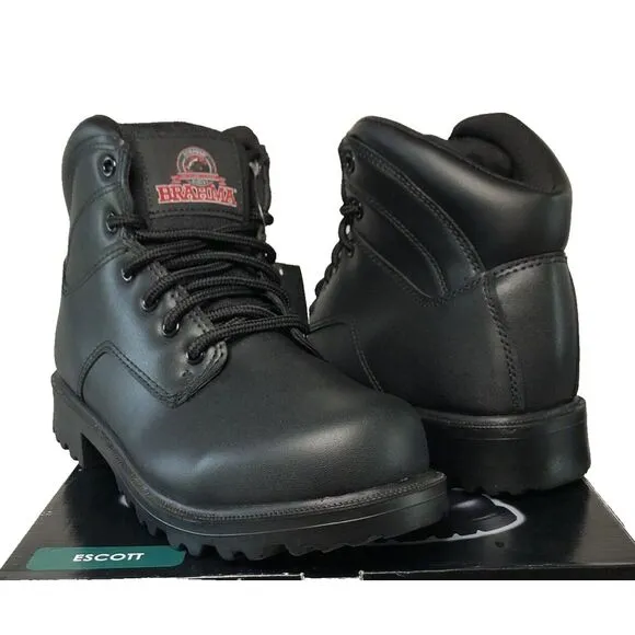 Brahma Escott Men's Soft Toe 6&quot; Black Work Boot Slip &amp; Oil Resistant Size 8.5W