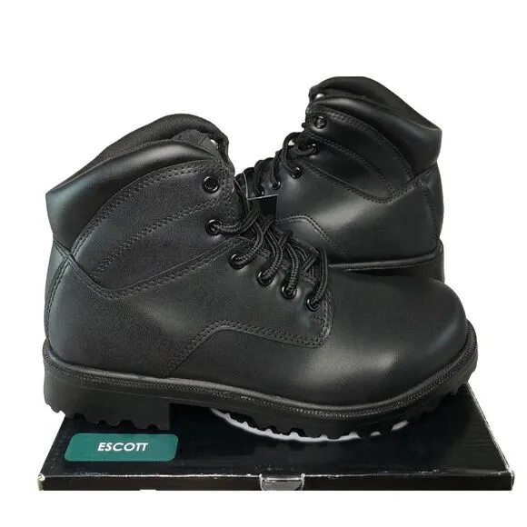 Brahma Escott Men's Soft Toe 6&quot; Black Work Boot Slip &amp; Oil Resistant Size 8.5W
