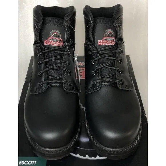 Brahma Escott Men's Soft Toe 6&quot; Black Work Boot Slip &amp; Oil Resistant Size 8.5W