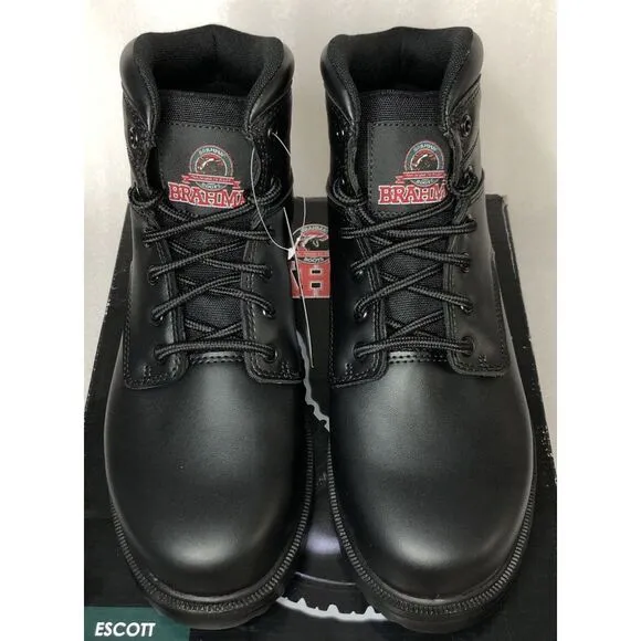 Brahma Escott Men's Soft Toe 6&quot; Black Work Boot Slip &amp; Oil Resistant Size 8.5W