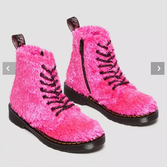 Brand New Dr. Martens Junior 1460 Tinsel Faux Fur Boot