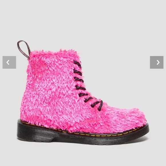 Brand New Dr. Martens Junior 1460 Tinsel Faux Fur Boot