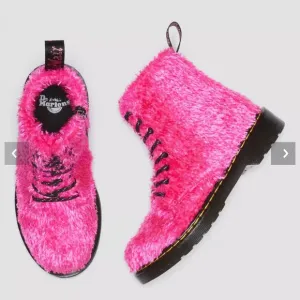Brand New Dr. Martens Junior 1460 Tinsel Faux Fur Boot