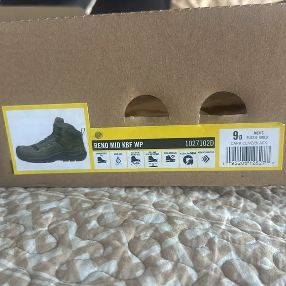BRAND NEW Keen Reno Mid Rise Waterproof Carbon Toe Green Lace Up Work Boots