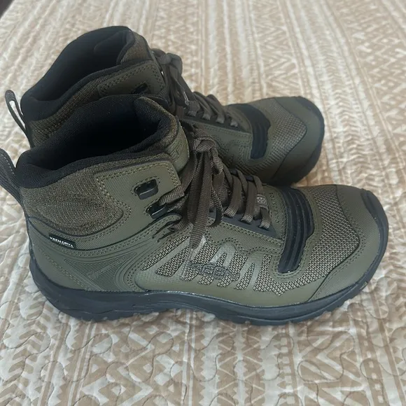 BRAND NEW Keen Reno Mid Rise Waterproof Carbon Toe Green Lace Up Work Boots