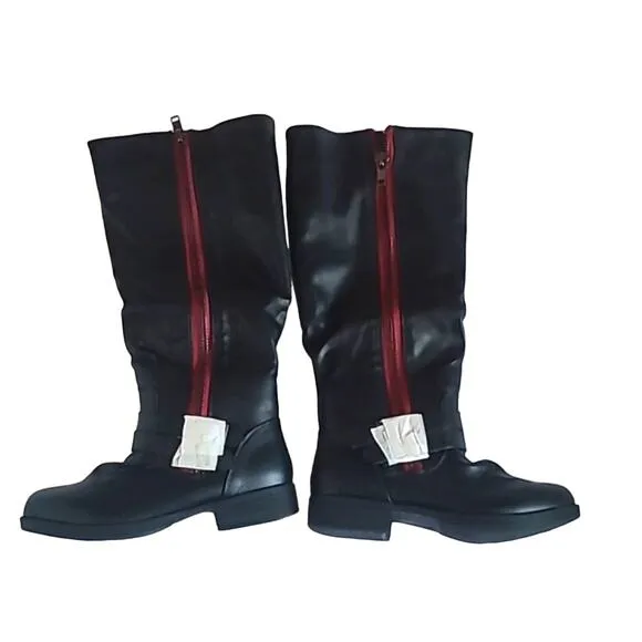 Brinley Co Women's Fulton Black/Red Fashion Boots - Size 8 Medium
