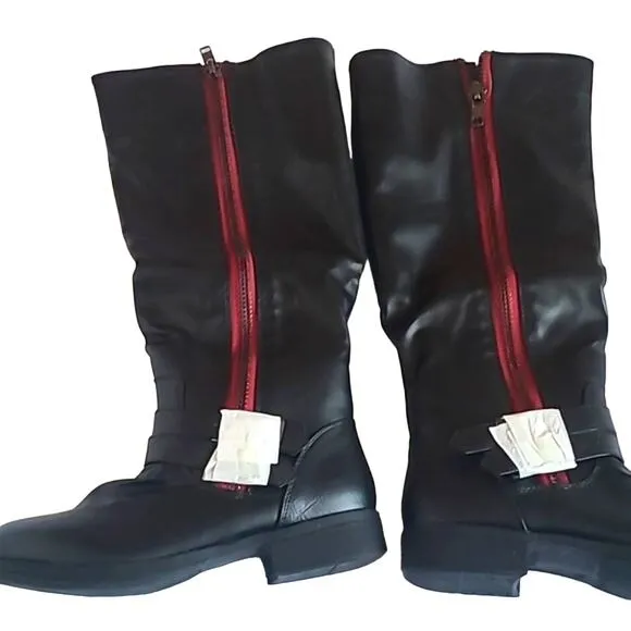 Brinley Co Women's Fulton Black/Red Fashion Boots - Size 8 Medium