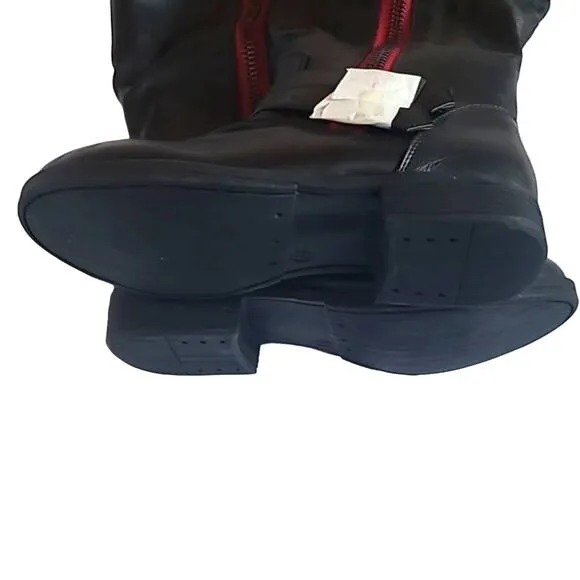 Brinley Co Women's Fulton Black/Red Fashion Boots - Size 8 Medium