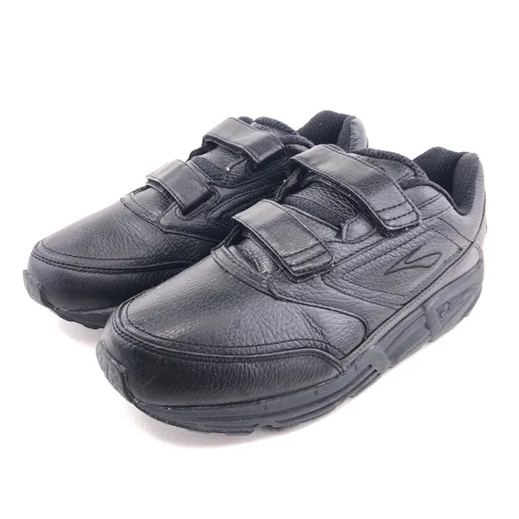 Brooks Addiction Black Leather Walking Shoes 9.5 EE