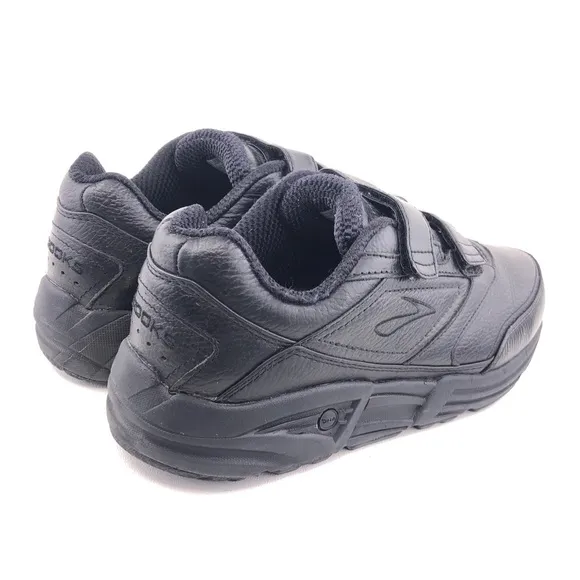 Brooks Addiction Black Leather Walking Shoes 9.5 EE