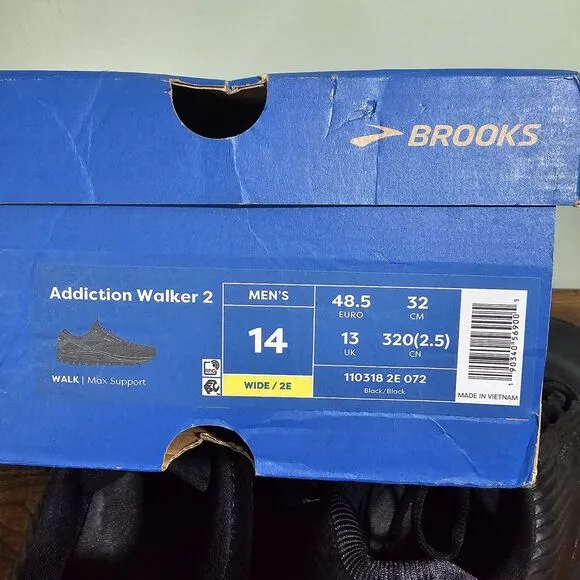 Brooks Addiction Walker 2 Men's Walking Shoes 14EE Wide Black