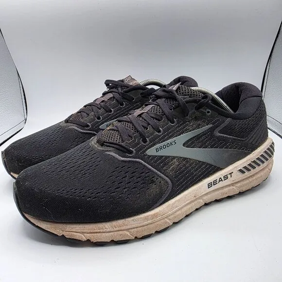 Brooks Beast 20 Mens Size 12.5 Black Athletic Shoes Walking Casual 1103271D051