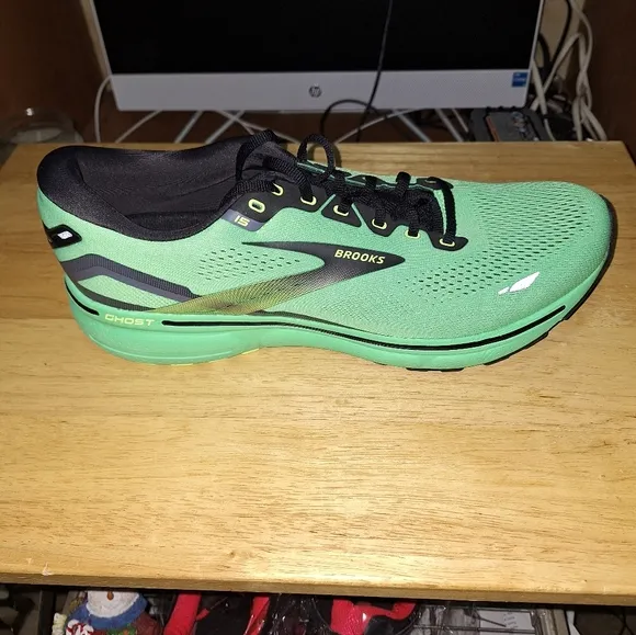 Brooks Ghost 15 mens lime green shoes in a size 14. They're new without a box.