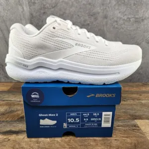 Brooks Ghost Max 2 Size 10.5 Mens Bright White Casual Walking Running Shoes