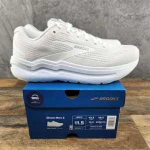 Brooks Ghost Max 2 Size 11.5 Mens Bright White Casual Walking Running Shoes