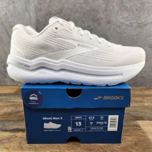Brooks Ghost Max 2 Size 13 Mens Bright White Casual Walking Running Shoes