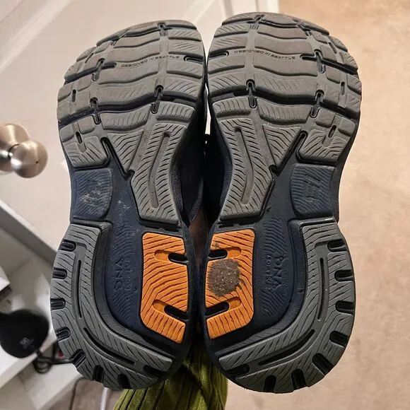 BROOKS GHOST Running Shoes Athletic Sneaker Grey Navy Orange Performance-SZ 11.5
